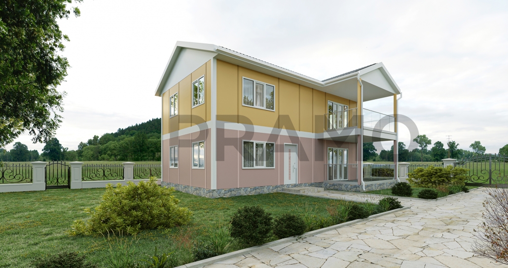 160 M2 Çi̇ft Katlı Prefabri̇k Ev