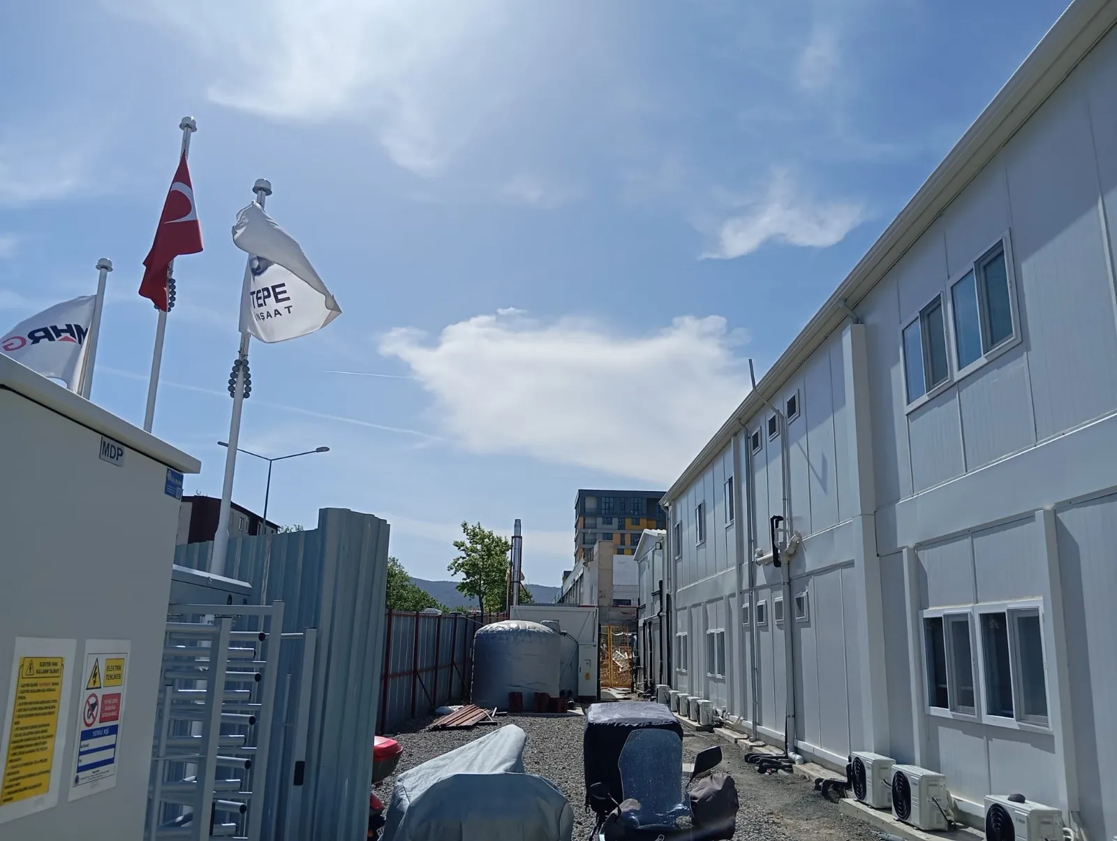 Prefabrik yemekhane projesi ön cephe detayı